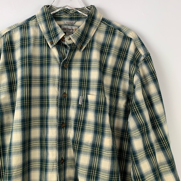 ❌Carhartt . Essential Plaid Long Sleeve Shirt . XL - Picture 4 of 8